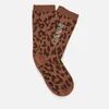 Ganni Women's Leopard Print Socks - Toffee - Image 1