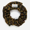 Ganni Women's Crispy Jacquard Scrunchie - Olive Drab - Image 1