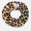 Ganni Women's Printed Cotton Poplin Scrunchie - Leopard - Image 1