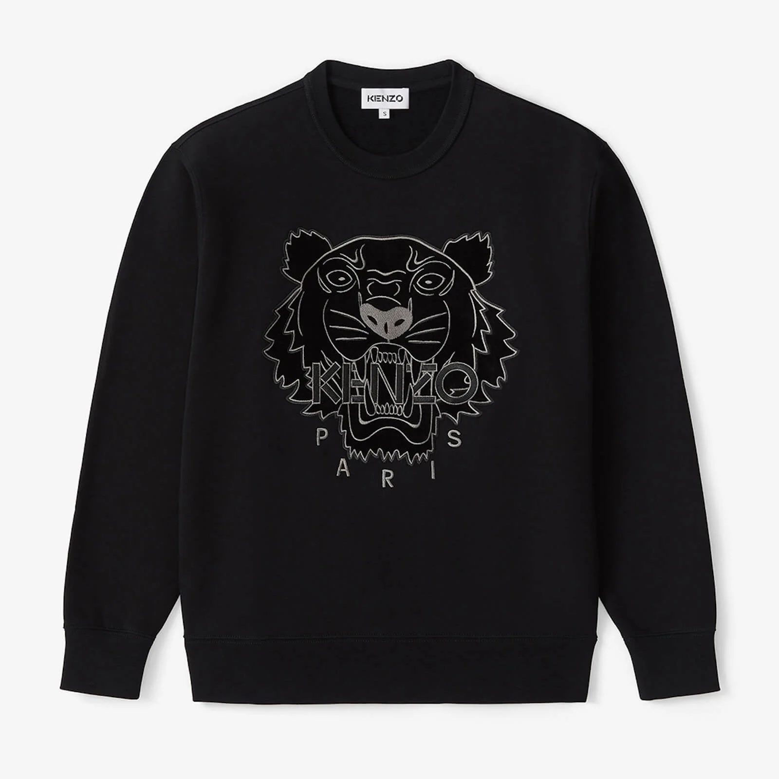 KENZO Women's Velvet Tigerhead Embroidered Crewneck Sweatshirt - Black Image 1