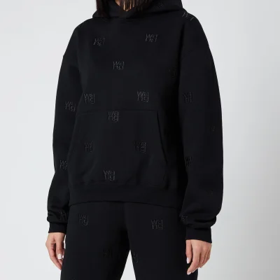 Alexander Wang Women's Long Sleeve Hoodie with Allover Embroidery - Black