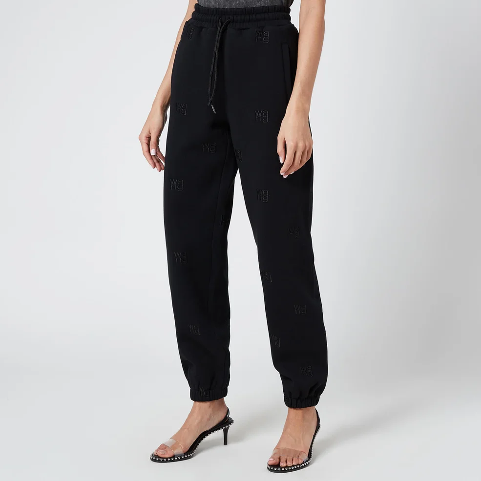 Alexander Wang Women's Jogger with Allover Embroidery - Black  Image 1