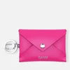 Ganni Women's Leather Key Chain/Envelope Cardholder - Shocking Pink - Image 1