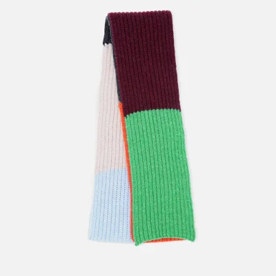 Ganni Women's Block Colour Knitted Recycled Wool Scarf - Block