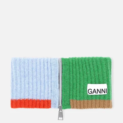 Ganni Women's Block Colour Knitted Recycled Wool Collar - Block