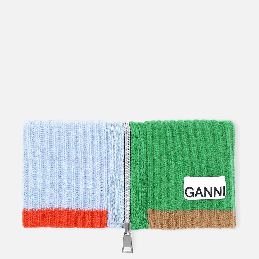 Ganni Women's Block Colour Knitted Recycled Wool Collar - Block Image 1