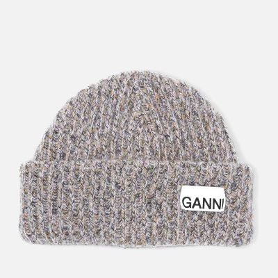 Ganni Women's Block Colour Knitted Recycled Wool Beanie - Multi