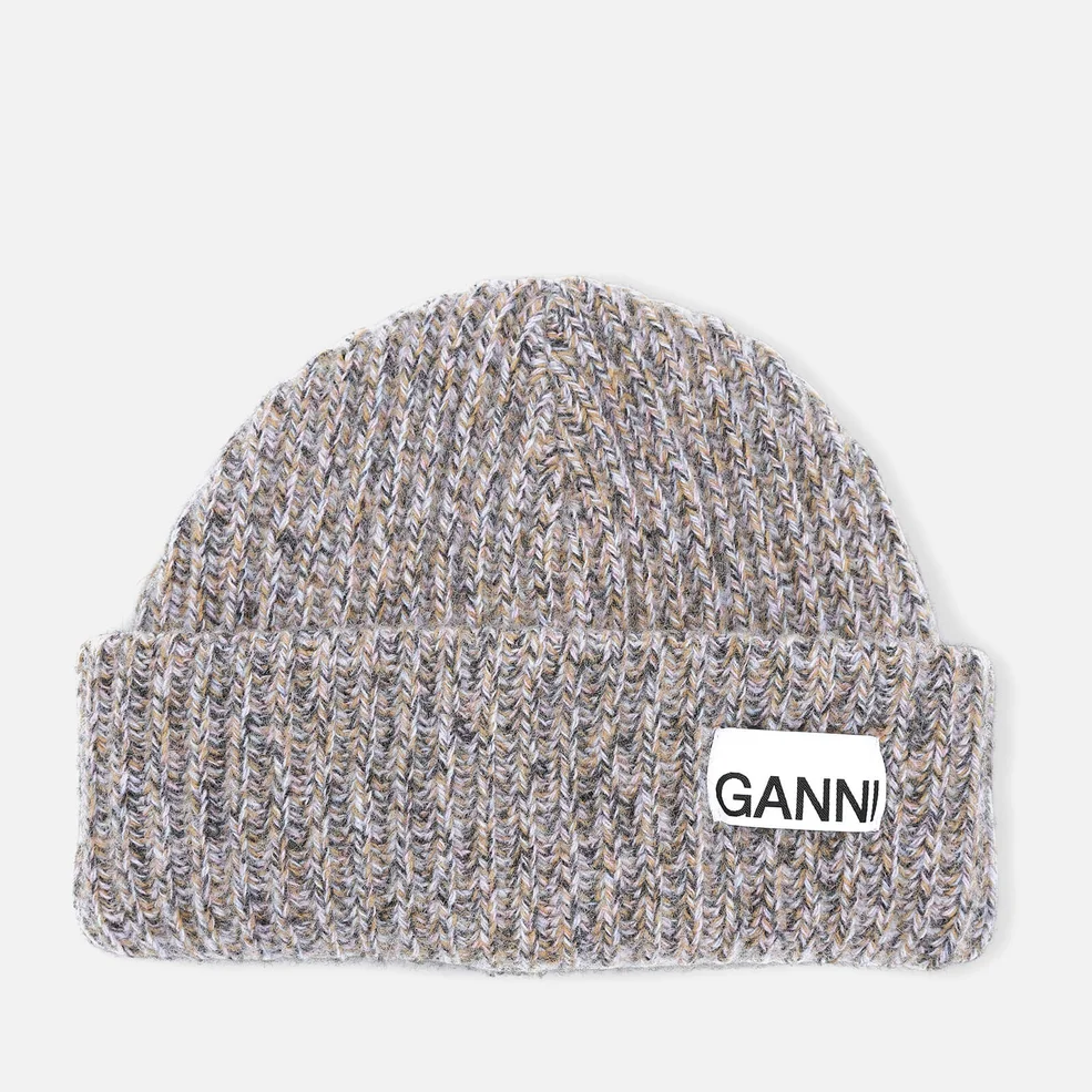 Ganni Women's Block Colour Knitted Recycled Wool Beanie - Multi Image 1