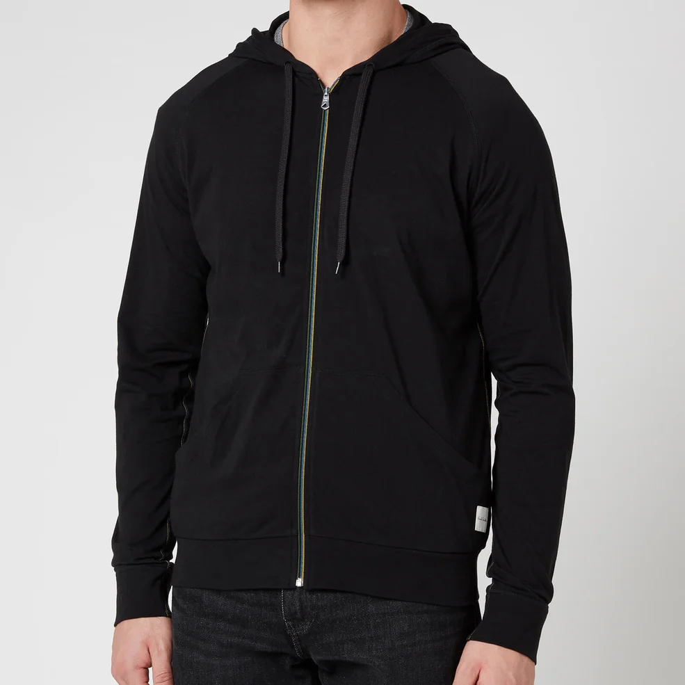 PS Paul Smith Men's Tape Zip Through Hooded Sweatshirt - Black Image 1