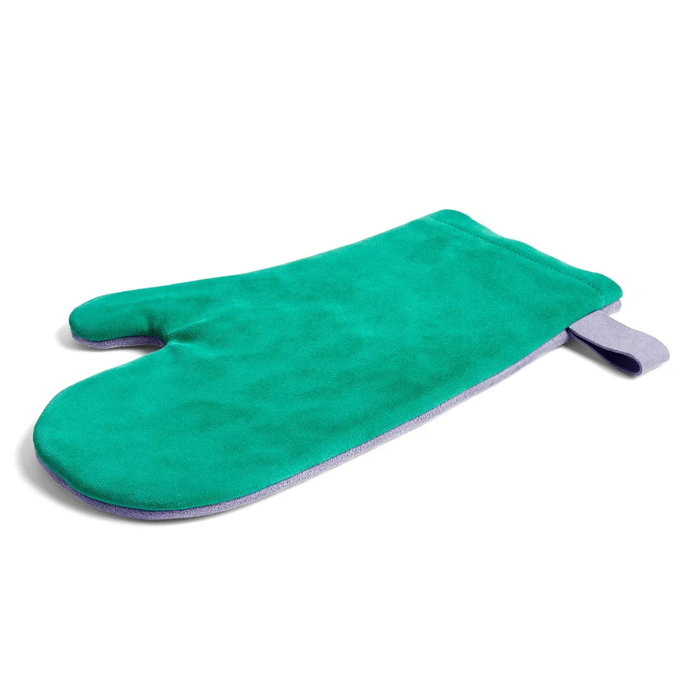 HAY Suede Oven Glove - Green/Lilac Image 1
