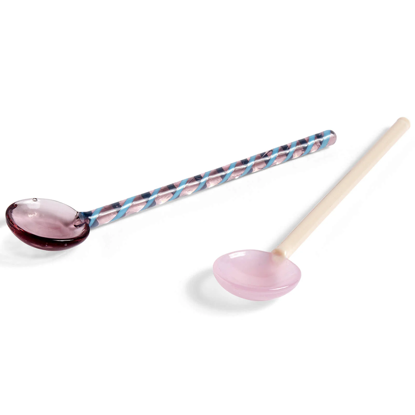 HAY Glass Spoons Round Set of 2 - Aubergine/Pink Image 1