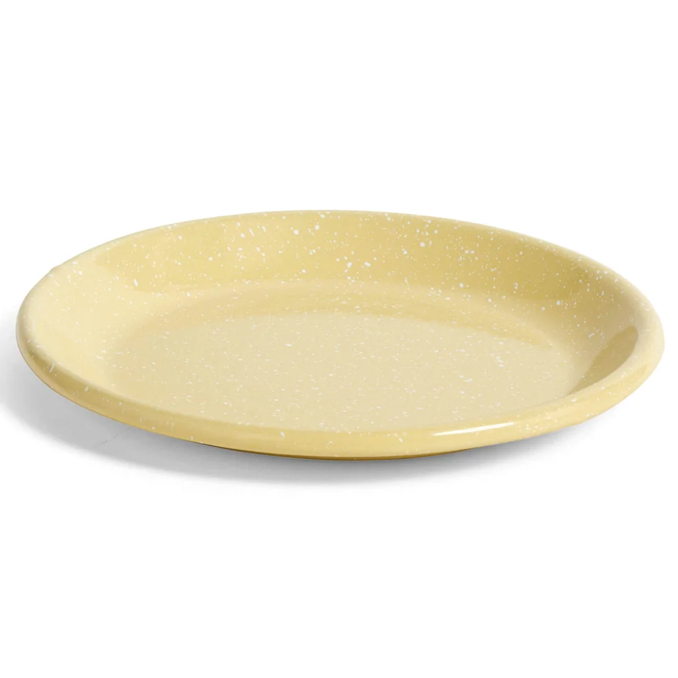 HAY Enamel Lunch Plate - Light Yellow Image 1
