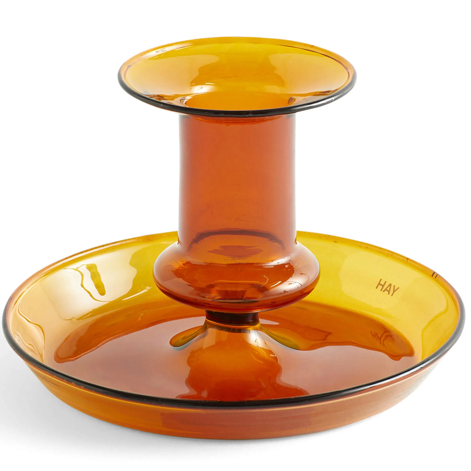 HAY Flare Candle Holder Amber - Small Image 1