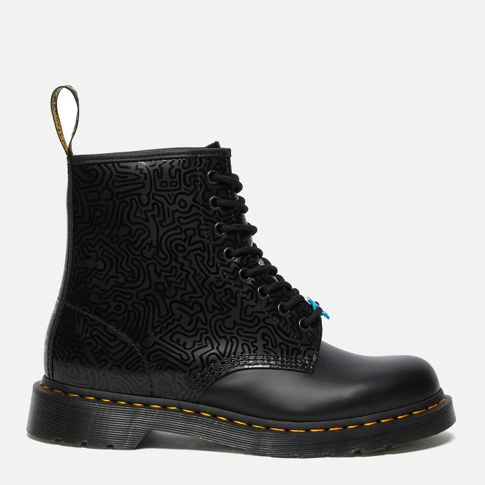 Dr. Martens X Keith Haring 1460 Smooth Leather Boots - Black Image 1
