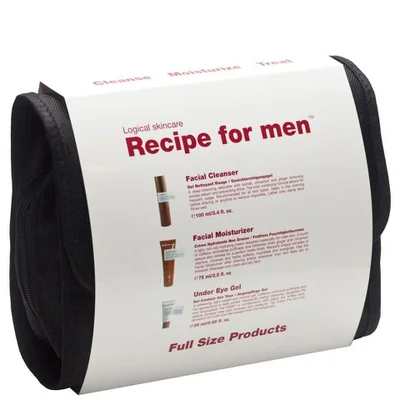 Recipe for Men - Three Way Gift Bag White (Facial Cleanser, Facial Moisturiser, Under Eye Gel)