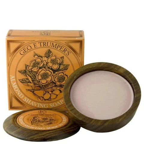 Geo. F. Trumper Almond Oil Hard Shaving Soap Wooden Bowl 80g Image 1