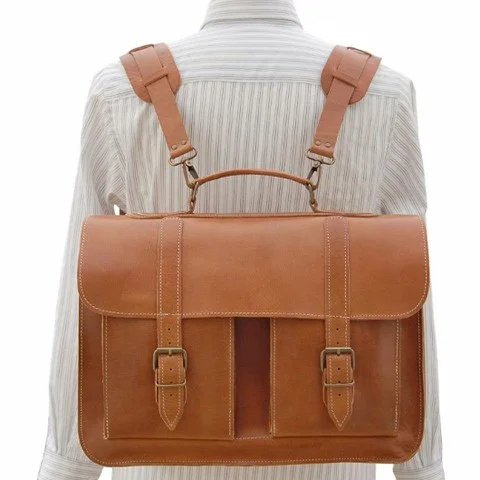 Grafea Postwar Leather Backpack Briefcase  - Caramel Image 1