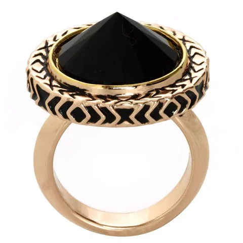 House of Harlow Scry Stone Cocktail Ring - Gold/Black Image 1