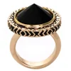 House of Harlow Scry Stone Cocktail Ring - Gold/Black - Image 1