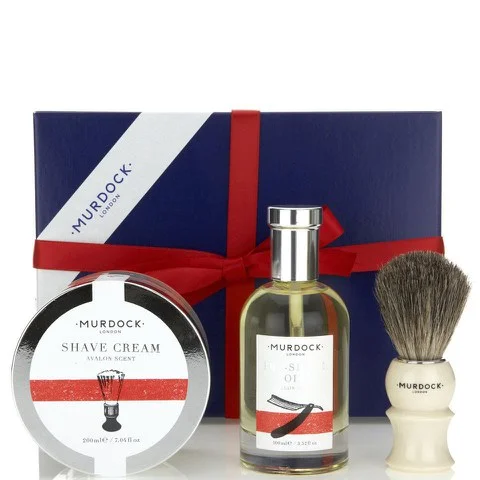Murdock London Luxury Gift Box: Pre Shave Oil, Shave Cream & Badger Brush Image 1