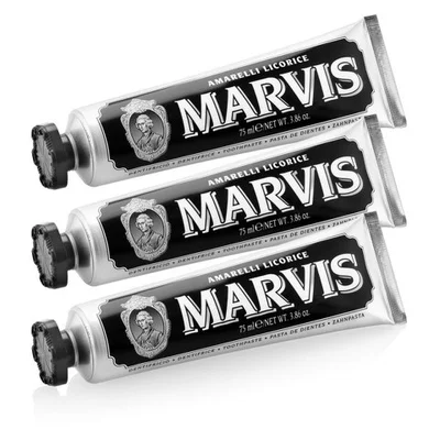 Marvis Amarelli Liquorice Mint Toothpaste Triple Pack (3 x 75ml)