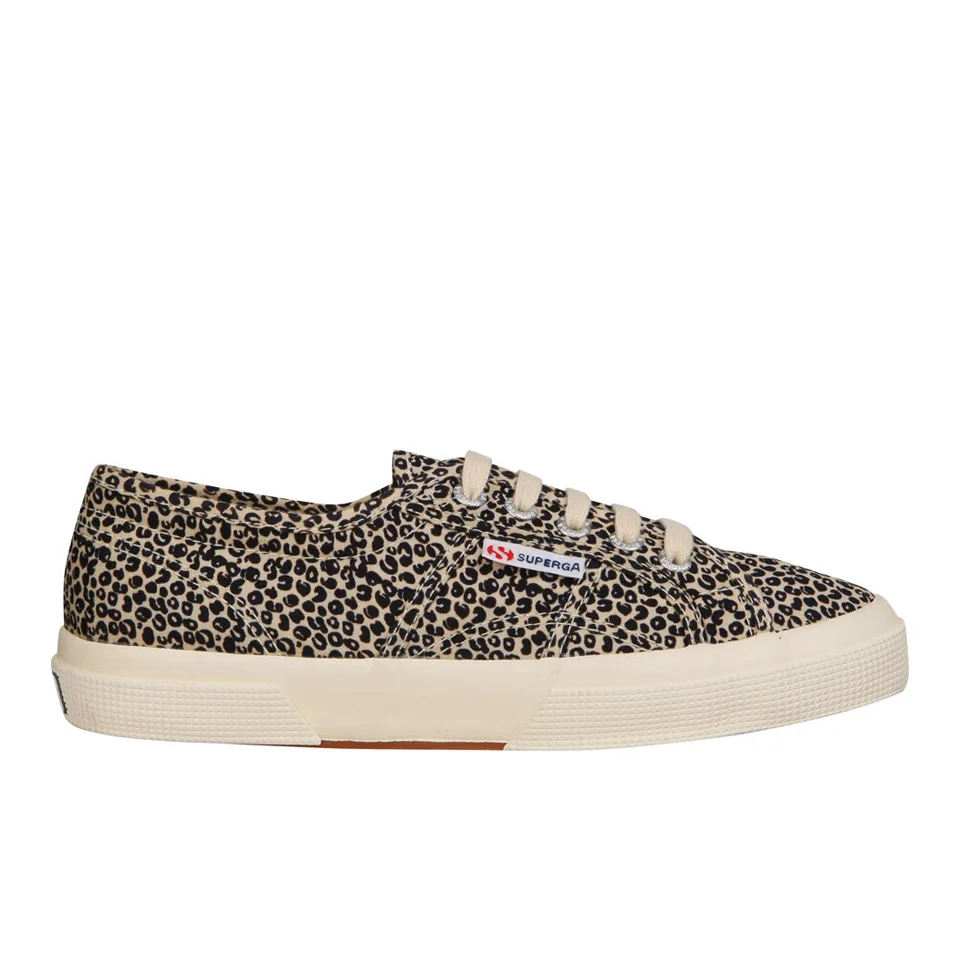 Superga Women's 2750 Spotted Classic Trainers - Beige/Blue Image 1