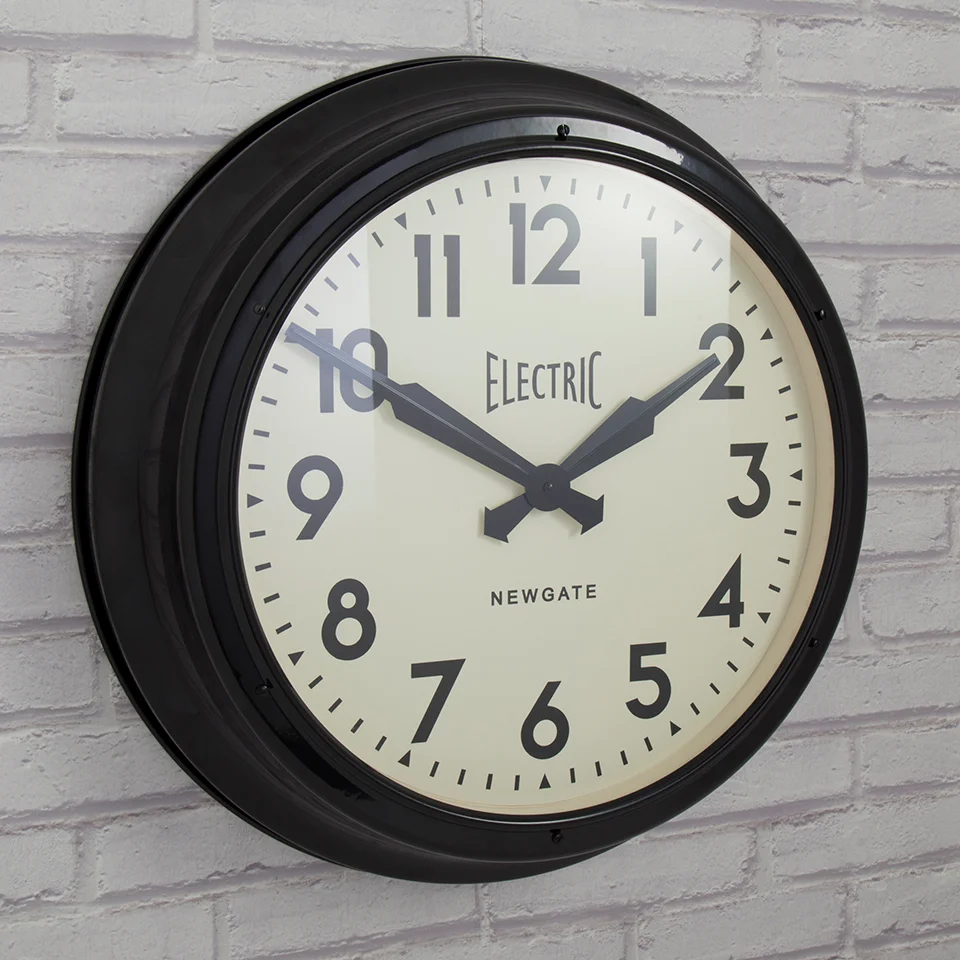 Newgate Giant Electric Wall Clock - Black Image 1