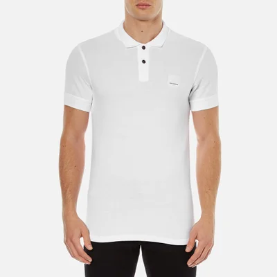 BOSS Orange Men's Pascha Slim Block Branded Polo Shirt - White