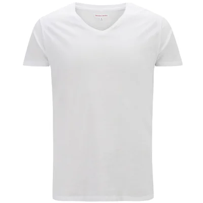 Orlebar Brown Men's Curved Hem Pima Cotton V Neck T-Shirt - White