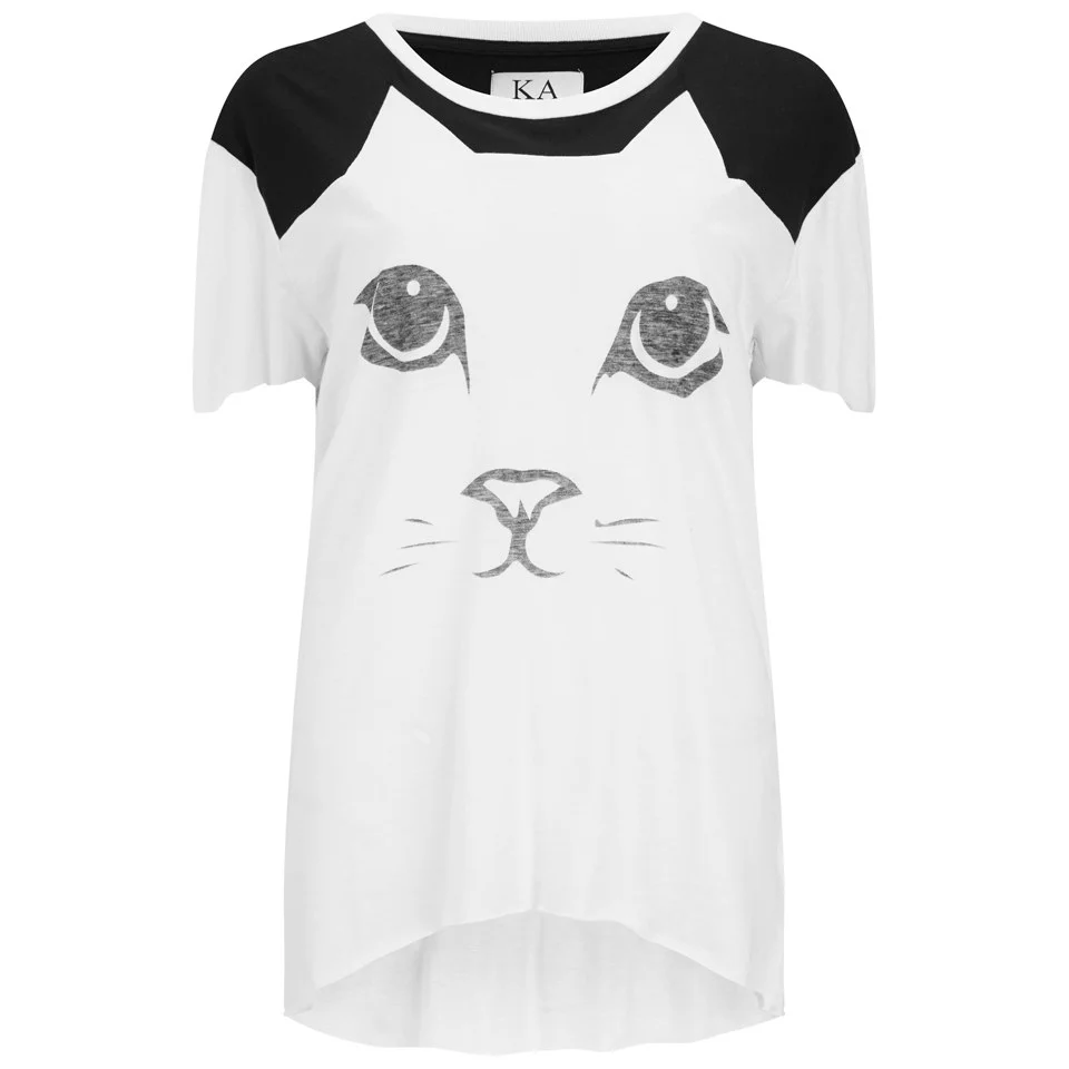 Zoe Karssen Women's Cat T-Shirt - White/Black Image 1