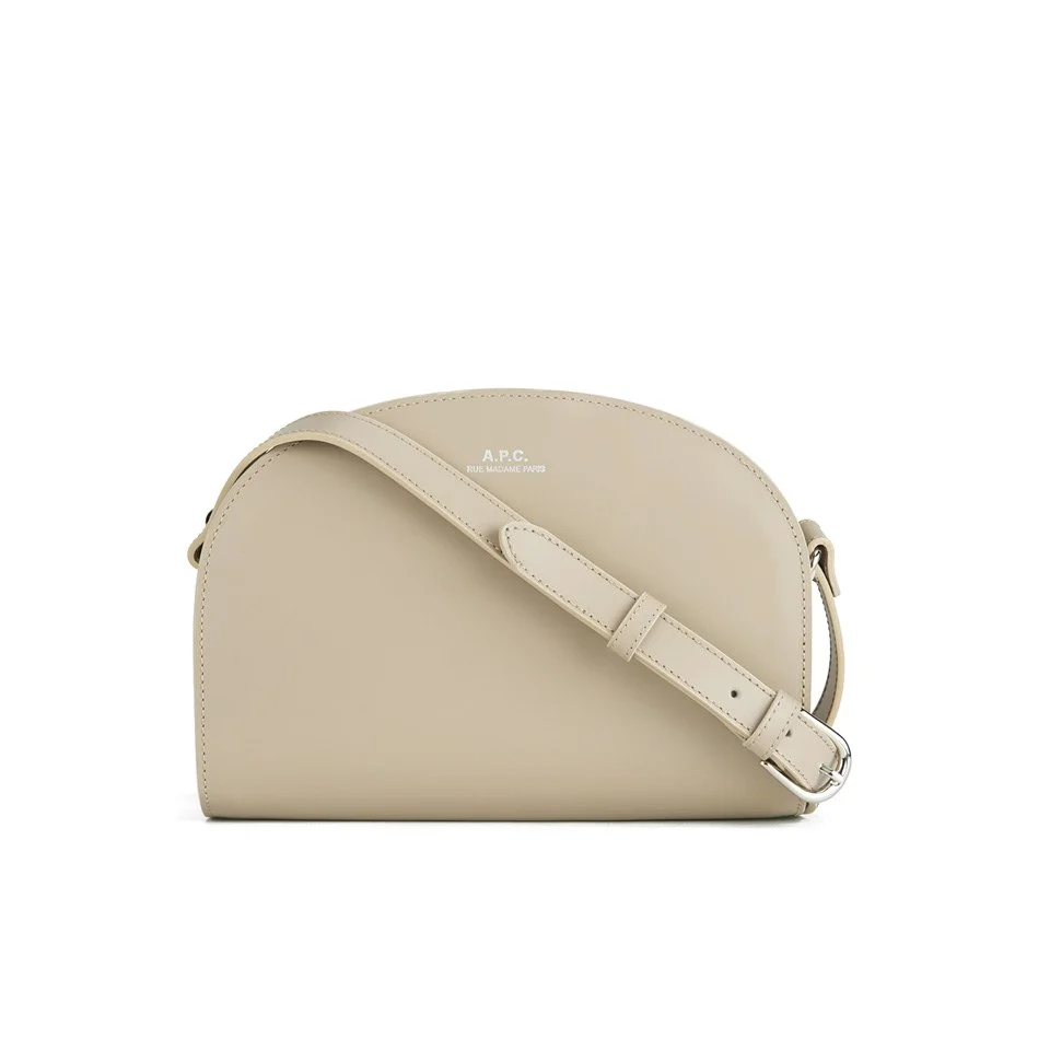 A.P.C. Women's Half Moon Smooth Leather Bag - Beige Image 1