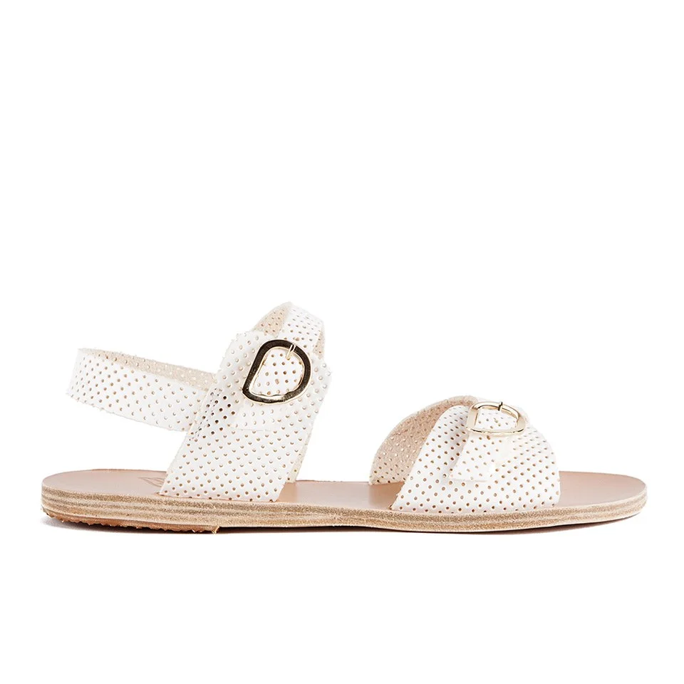Ancient Greek Sandals Women's Irini Perforated Leather Sandals - White Image 1
