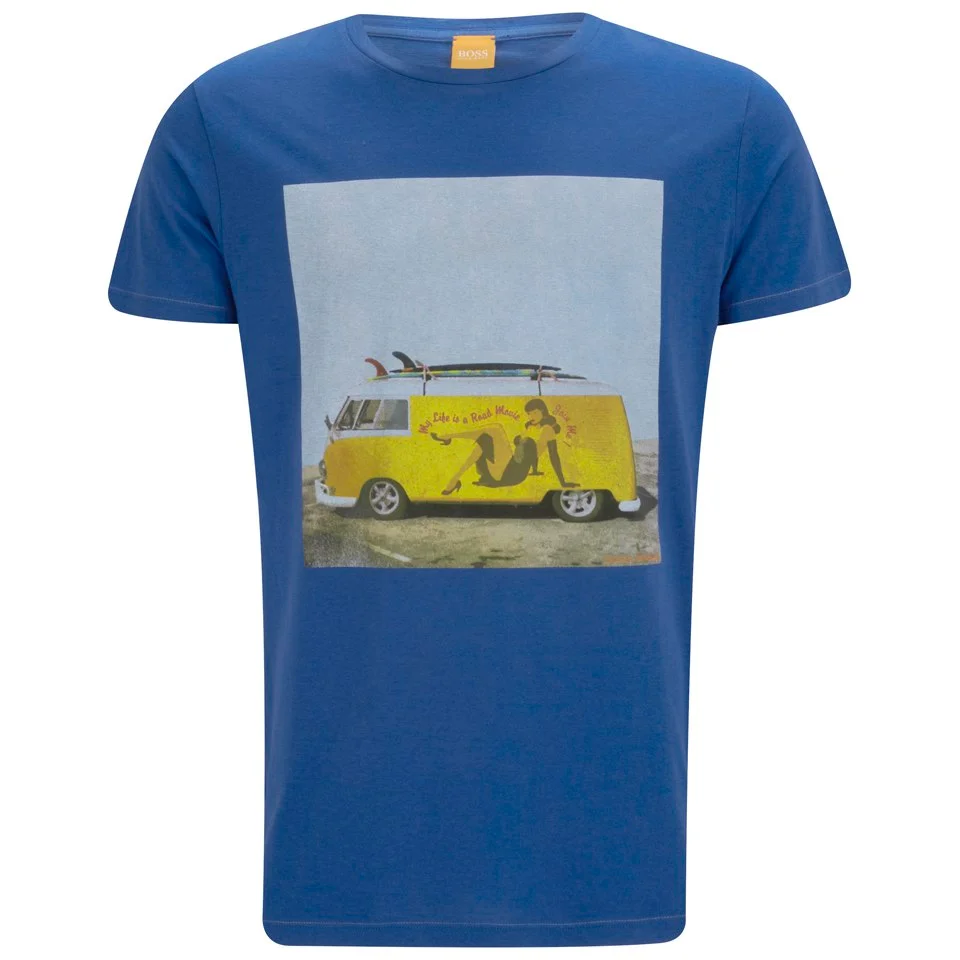 BOSS Orange Men's Tavey Crew Neck T-Shirt - Electric Blue Image 1