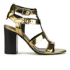 HUGO Women's Malena-M Buckle Strap Heeled Leather Sandals - Gold - Image 1