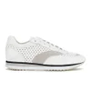HUGO Women's Ibis - B Perforated Leather Runner Trainers - Open White - Image 1