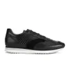 HUGO Women's Ibis - B Perforated Leather Runner Trainers - Black - Image 1