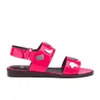 Folk Women's Indra Two Part Patent Leather Sandals - Fluro Pink - Image 1