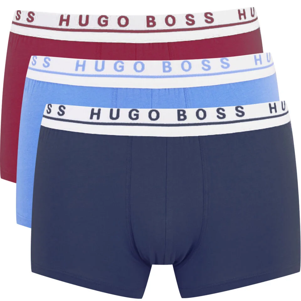 BOSS Hugo Boss Men's 3 Pack Boxer Shorts - Blue/Navy/Pink Image 1