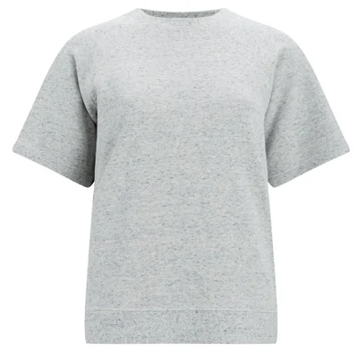 Folk Women's Short Sleeve Sweatshirt - Grey/Blue