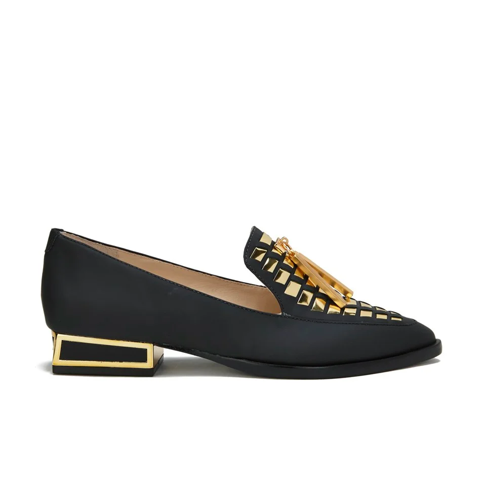 Kat Maconie Women's Esme Leather Mirror Pointed Flat Shoes - Black Image 1