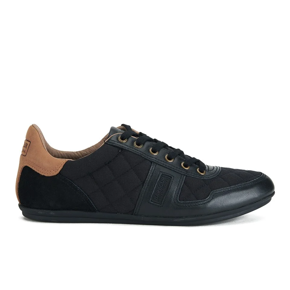 Barbour Men's Waddle Quilted Leather Trainers - Black Image 1