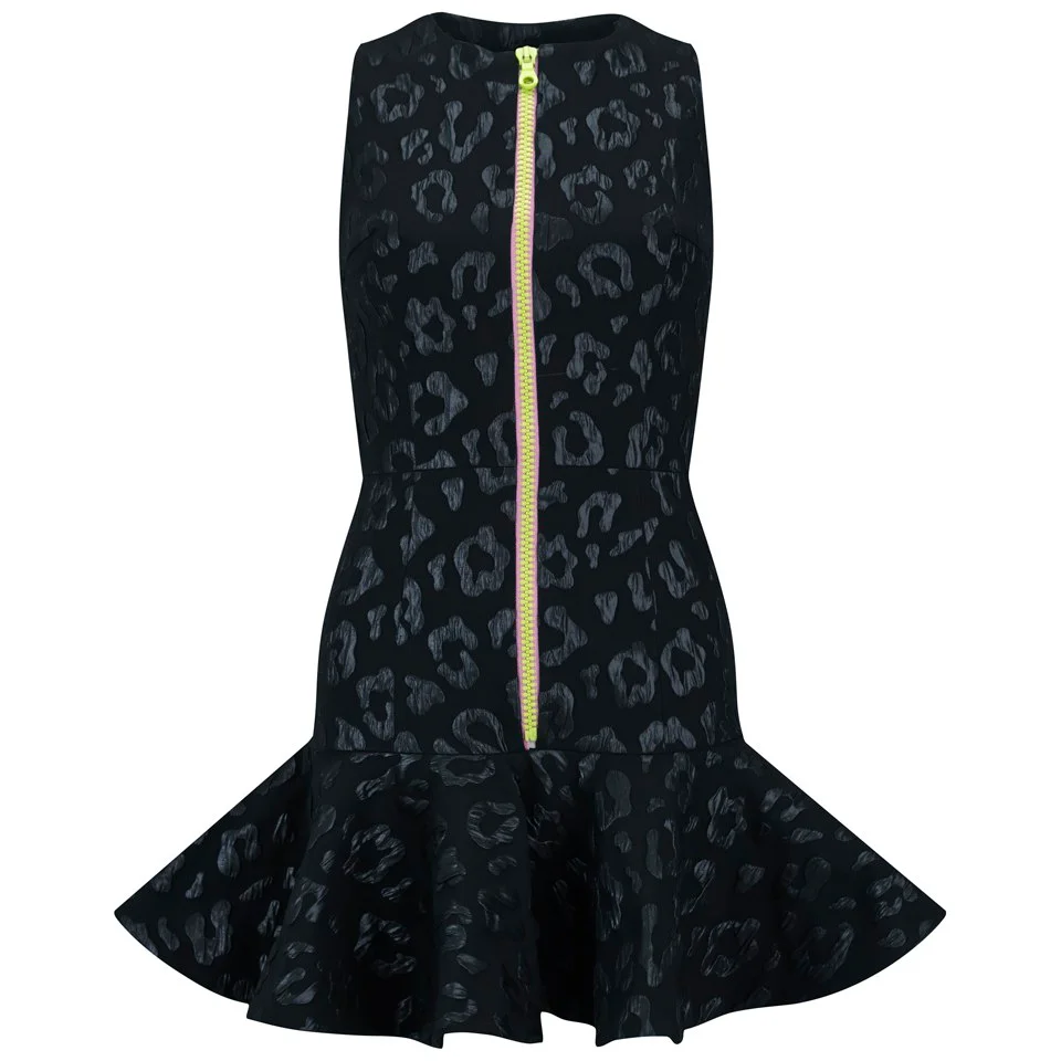 House of Holland Women's Jacquard Scuba Dress - Black Leopard Image 1