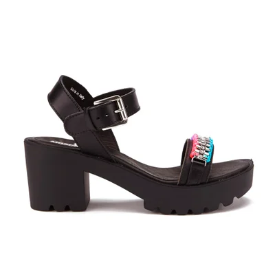 Love Moschino Women's Cleated Platform Sandals - Black