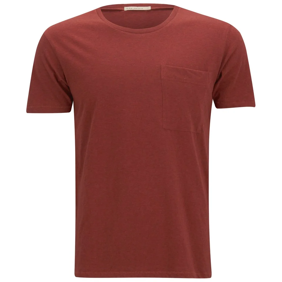 Nudie Jeans Men's Organic Melange Pocket T-Shirt - Red Image 1