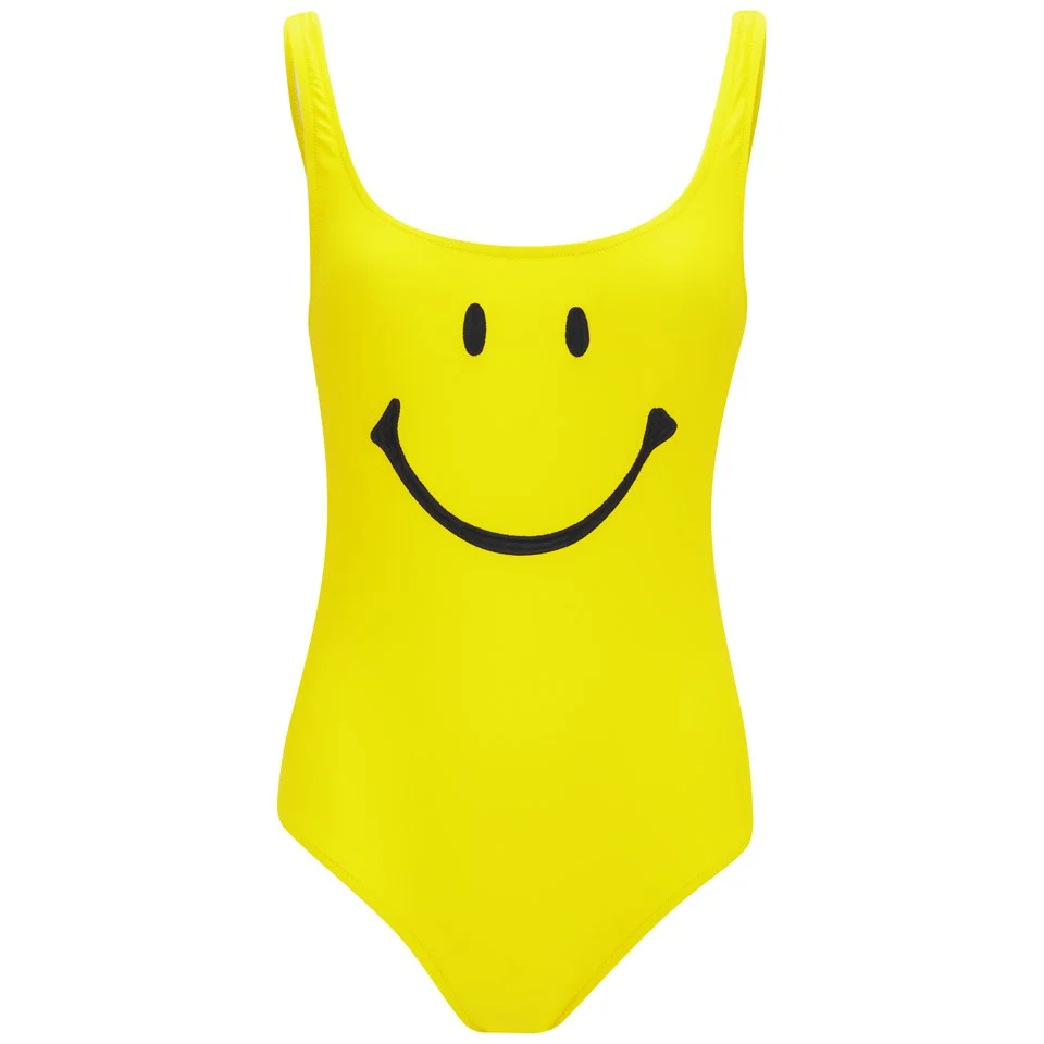 Moschino Women's Face Swimsuit - Yellow Image 1