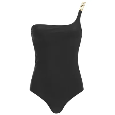 Moschino Women's Tess One Shoulder Swimsuit - Black