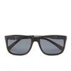Polo Ralph Lauren Rectangular Men's Sunglasses - Shiny Black - Image 1
