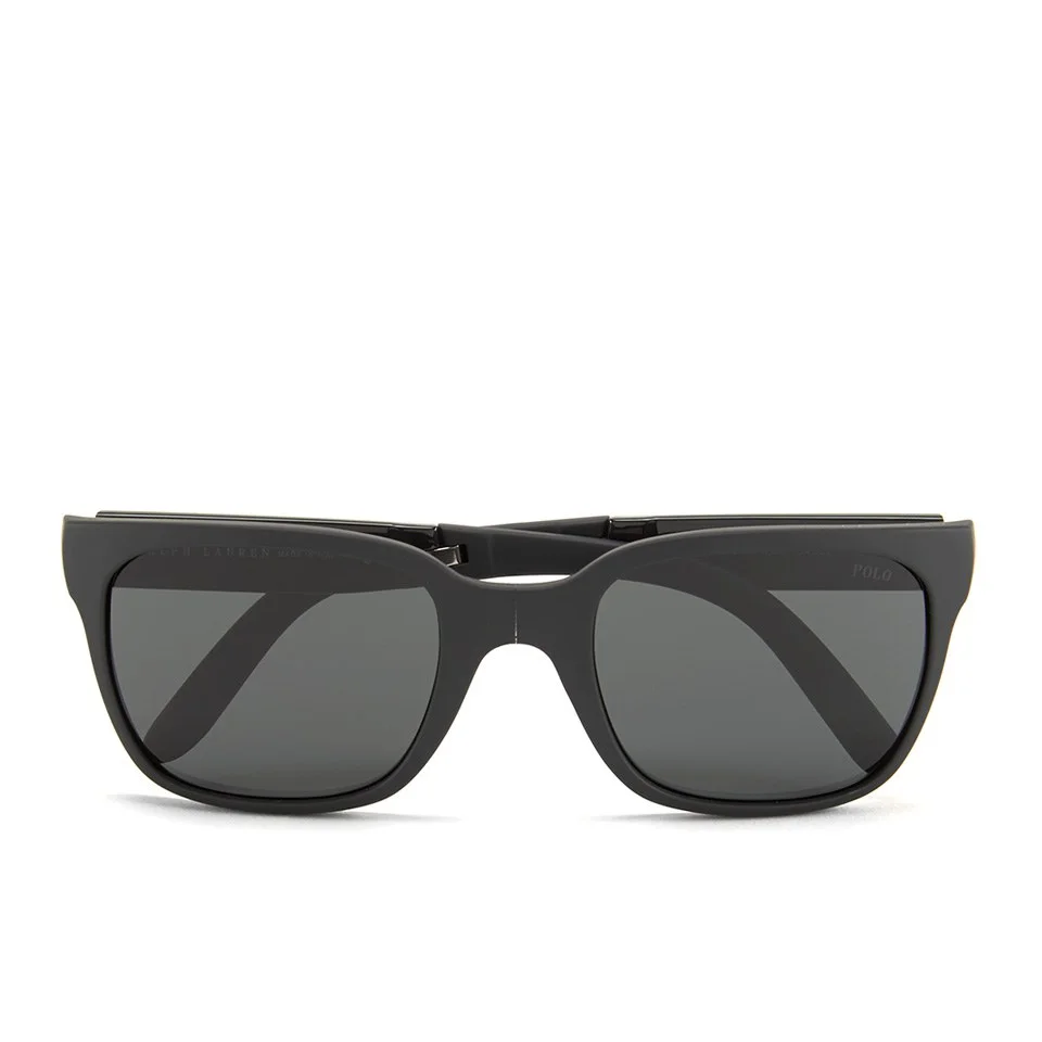 Polo Ralph Lauren Rectangular Men's Sunglasses - Rubber Black Image 1