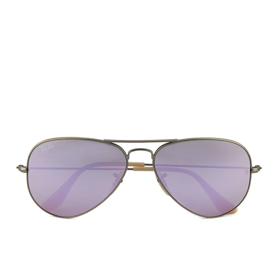Ray-Ban Aviator Large Metal Sunglasses - Demiglos Brushed Bronze/Lilac Mirror - 58mm Image 1