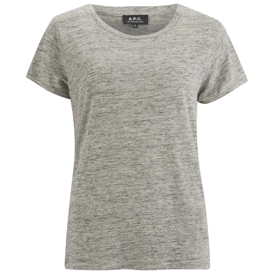 A.P.C. Women's Nico Linen T-Shirt - Grey Image 1